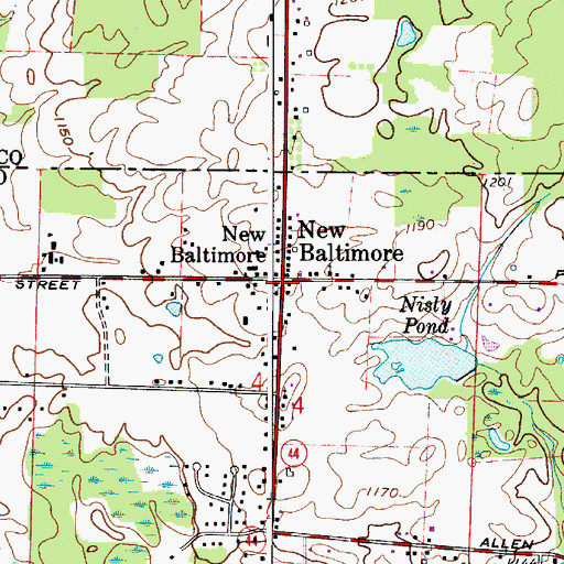 Topographic Map of New Baltimore, OH