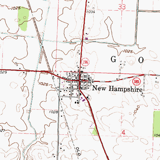 Topographic Map of New Hampshire, OH