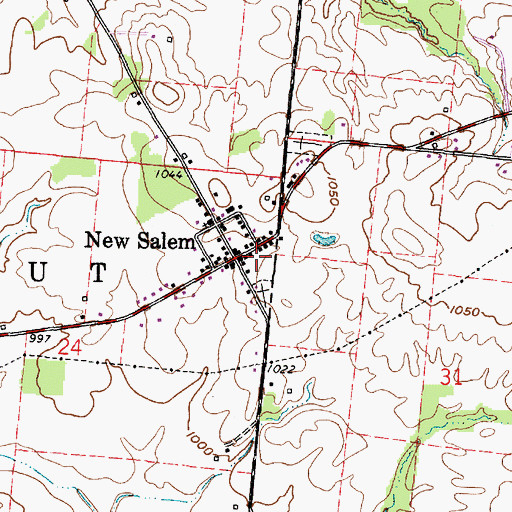 Topographic Map of New Salem, OH