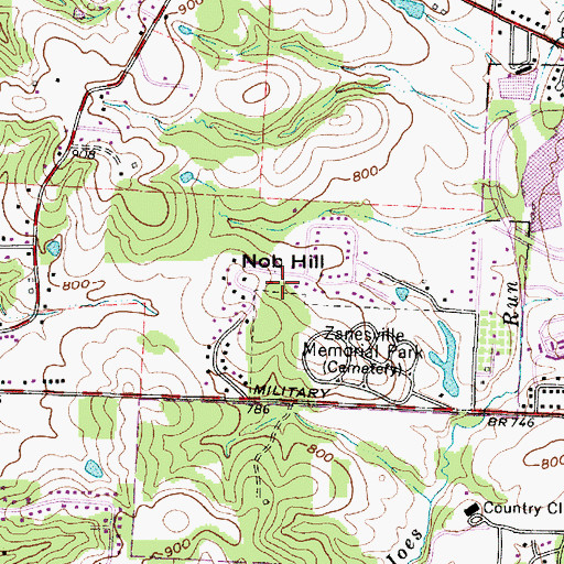 Topographic Map of Nob Hill, OH