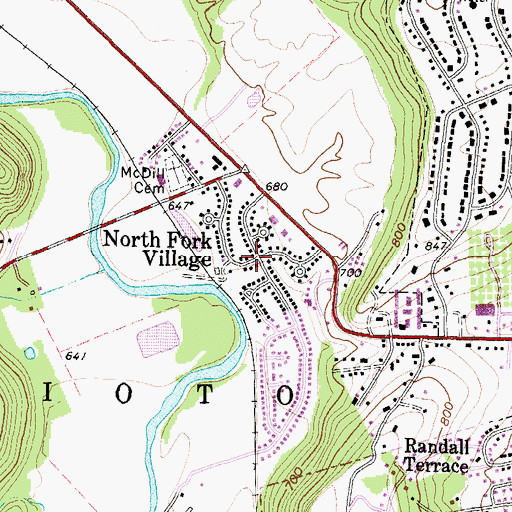 Topographic Map of North Fork Village, OH
