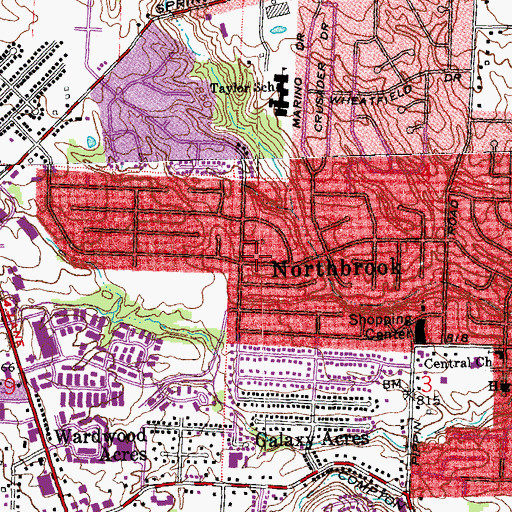 Topographic Map of Northbrook, OH