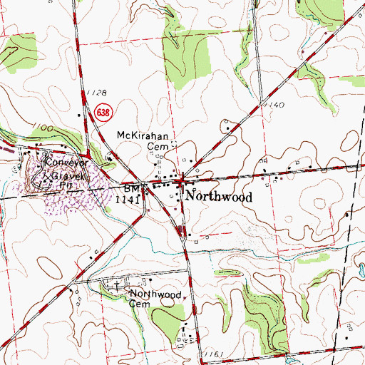 Topographic Map of Northwood, OH