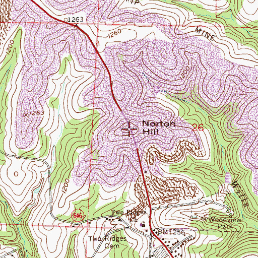 Topographic Map of Norton Hill, OH