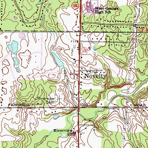 Topographic Map of Novelty, OH