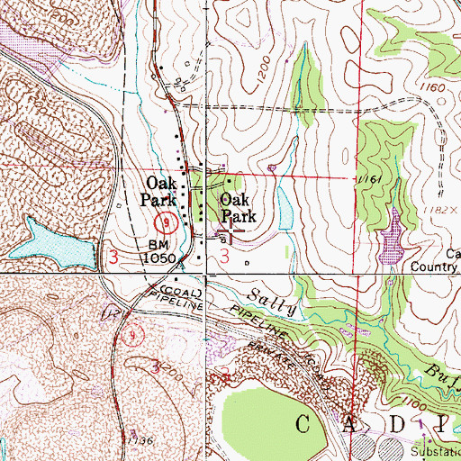 Topographic Map of Oak Park, OH