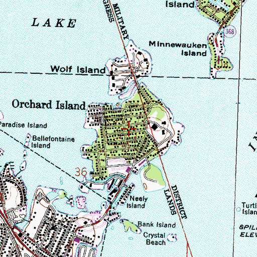 Topographic Map of Orchard Island, OH
