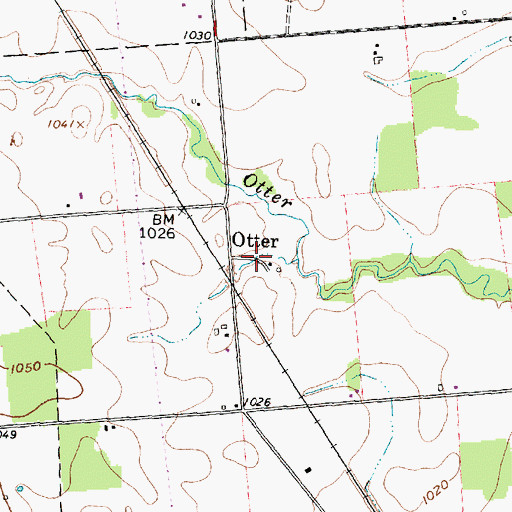 Topographic Map of Otter, OH