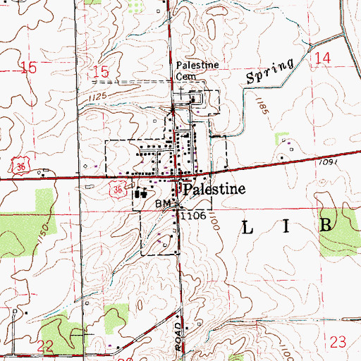 Topographic Map of Palestine, OH