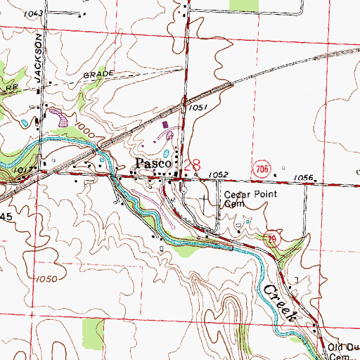 Topographic Map of Pasco, OH