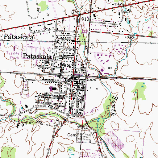 Topographic Map of Pataskala, OH