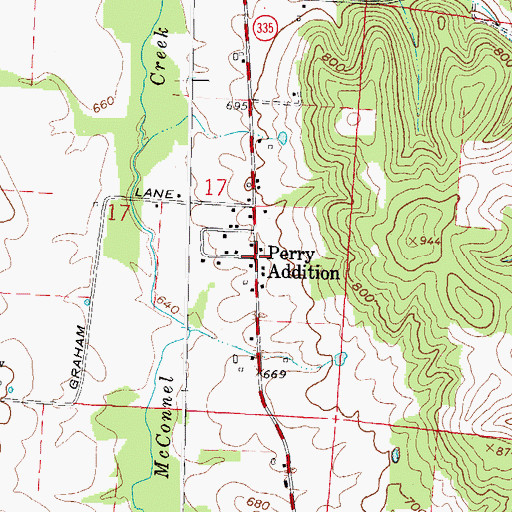 Topographic Map of Perry Addition, OH