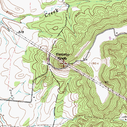 Topographic Map of Potato Knob, OH