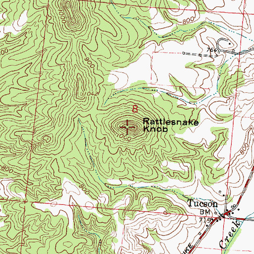 Topographic Map of Rattlesnake Knob, OH