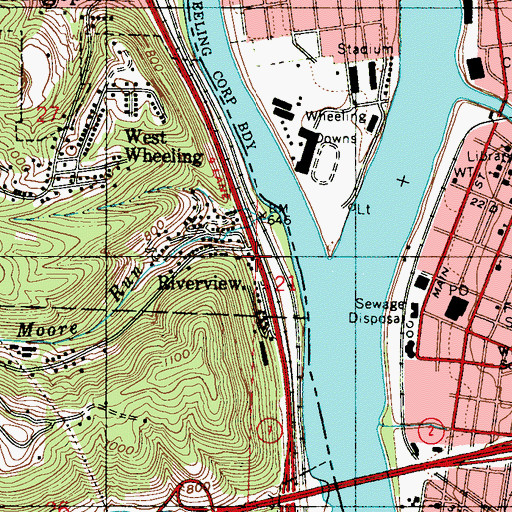 Topographic Map of Riverview, OH
