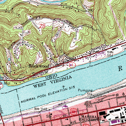 Topographic Map of Rockwood, OH