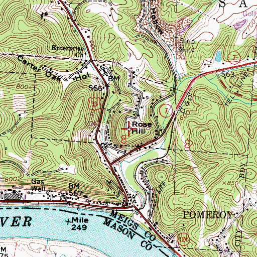 Topographic Map of Rose Hill, OH