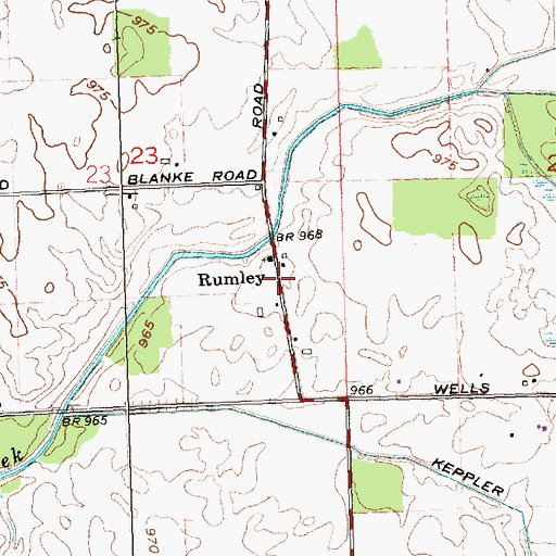 Topographic Map of Rumley, OH