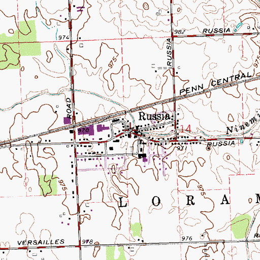 Topographic Map of Russia, OH