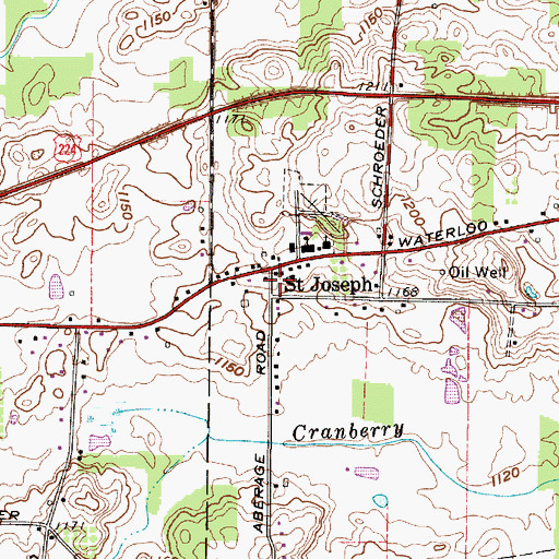 Topographic Map of Saint Joseph, OH
