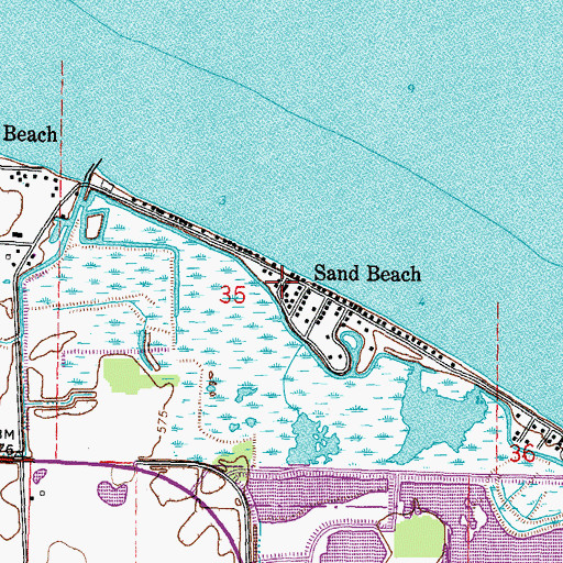 Topographic Map of Sand Beach, OH