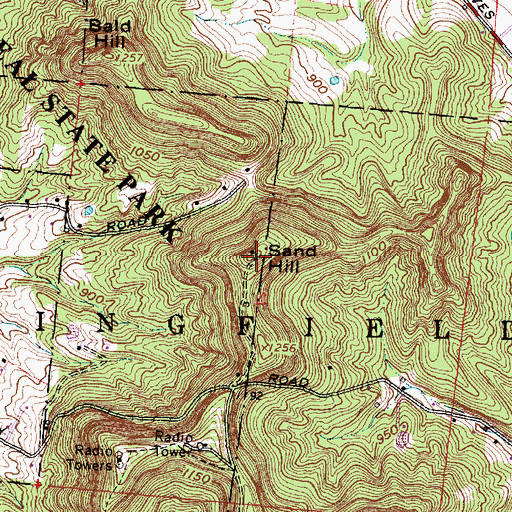 Topographic Map of Sand Hill, OH