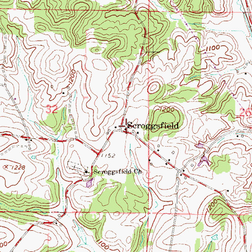 Topographic Map of Scroggsfield, OH