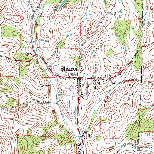 Topographic Map of Sharon, OH