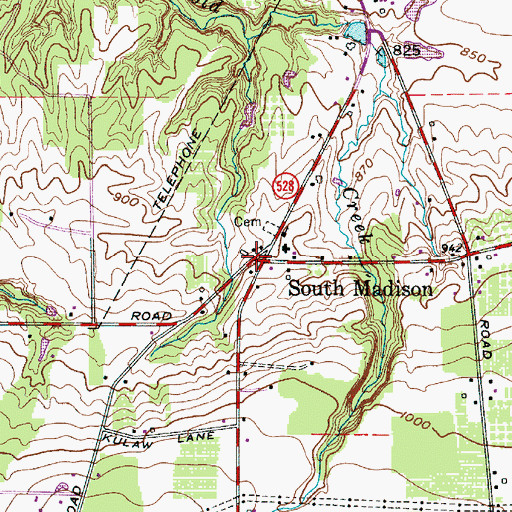 Topographic Map of South Madison, OH