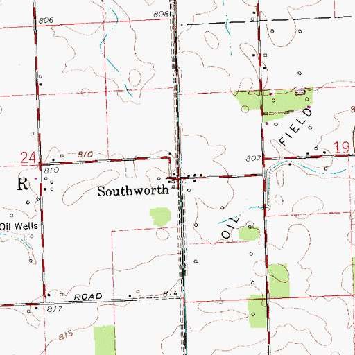 Topographic Map of Southworth, OH