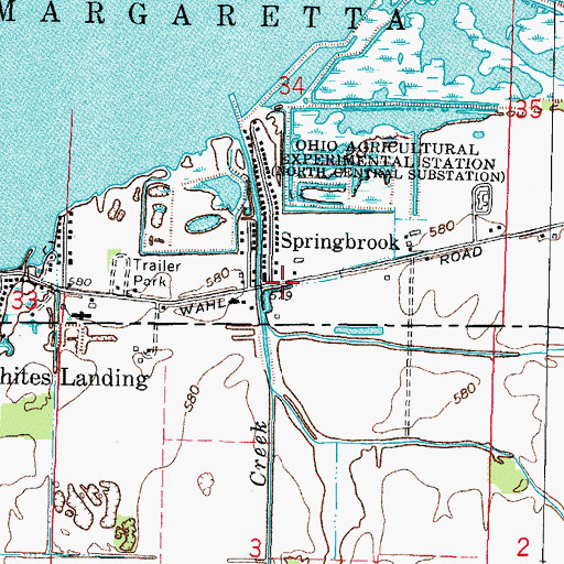 Topographic Map of Springbrook, OH