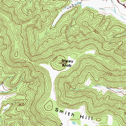 Topographic Map of Staley Knob, OH