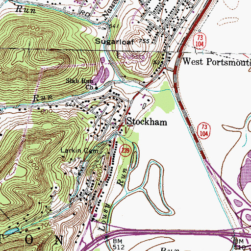 Topographic Map of Stockham, OH