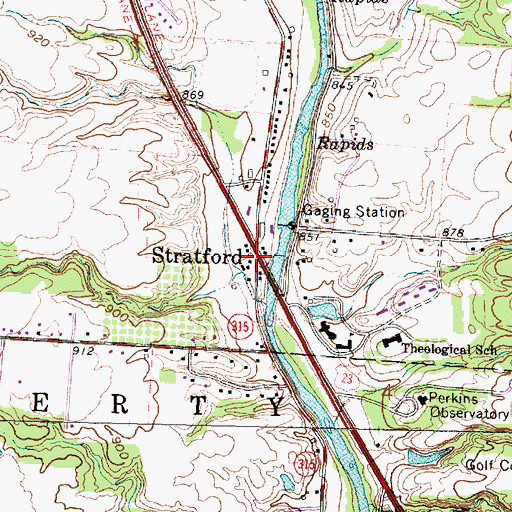 Topographic Map of Stratford, OH