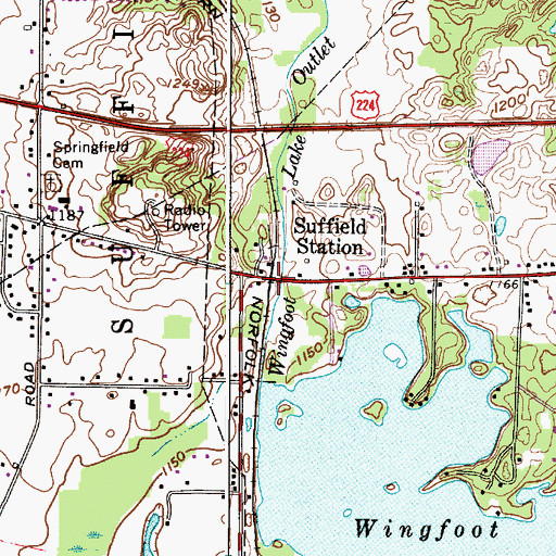 Topographic Map of Suffield Station, OH