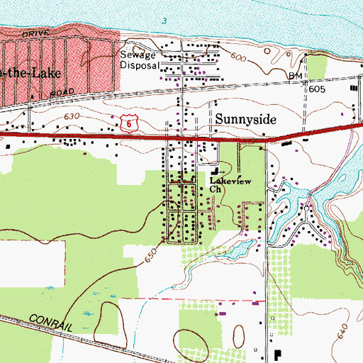 Topographic Map of Sunnyside, OH
