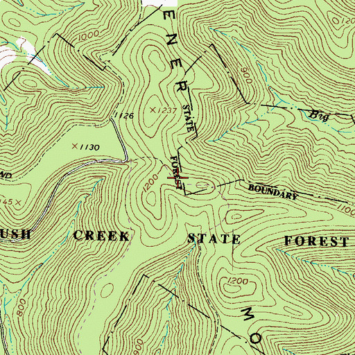 Topographic Map of Tener Mountain, OH