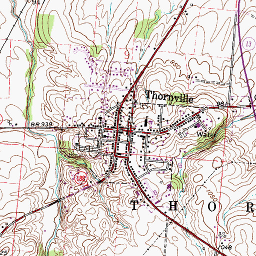 Topographic Map of Thornville, OH