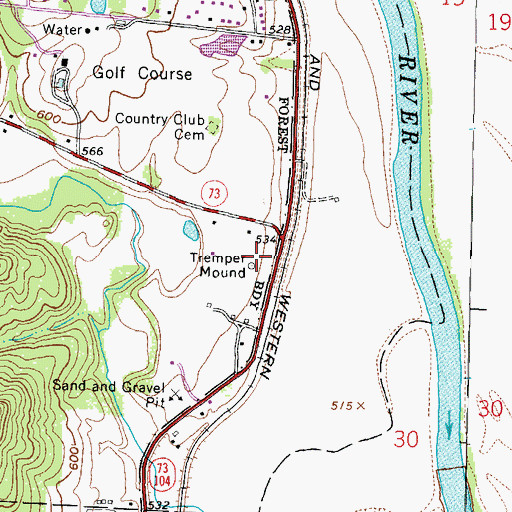 Topographic Map of Tremper Mound, OH