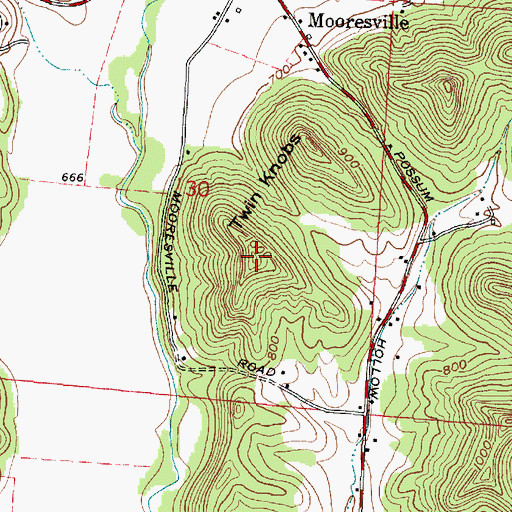 Topographic Map of Twin Knobs, OH