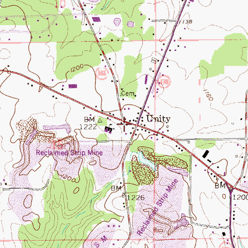Topographic Map of Unity, OH
