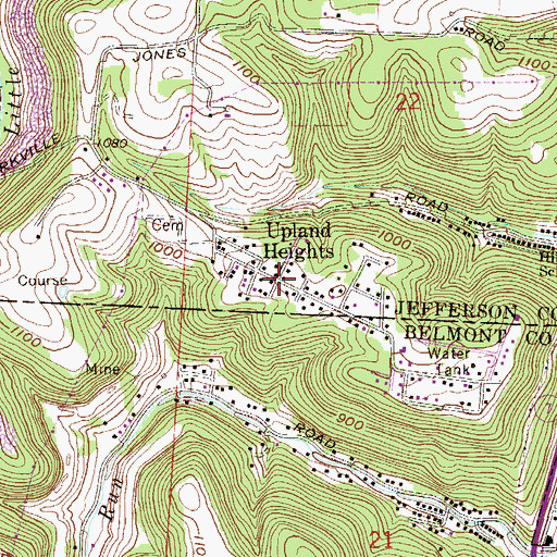 Topographic Map of Upland Heights, OH