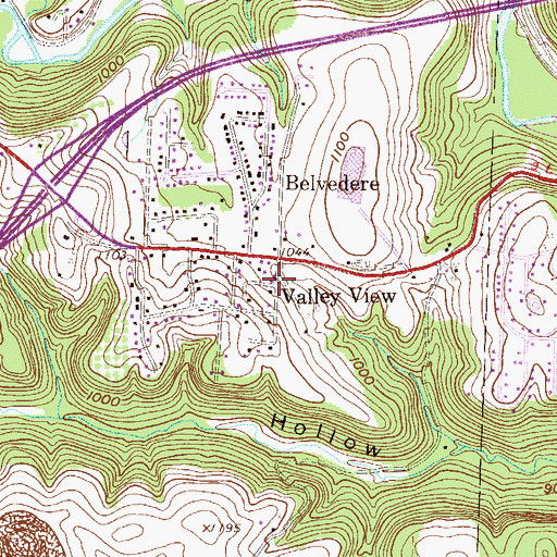 Topographic Map of Valley View, OH