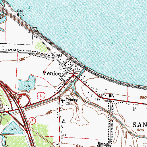 Topographic Map of Venice, OH