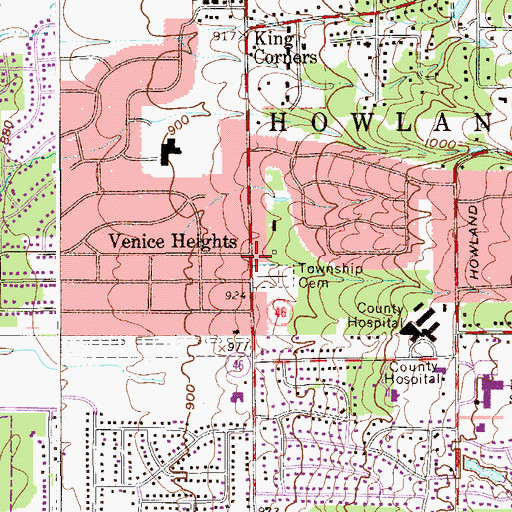 Topographic Map of Venice Heights, OH