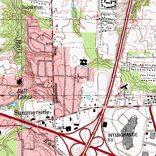 Topographic Map of Vermona, OH