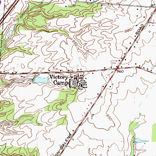 Topographic Map of Victory Camp, OH