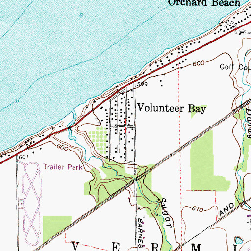 Topographic Map of Volunteer Bay, OH