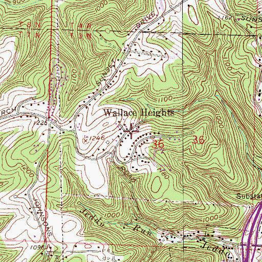 Topographic Map of Wallace Heights, OH