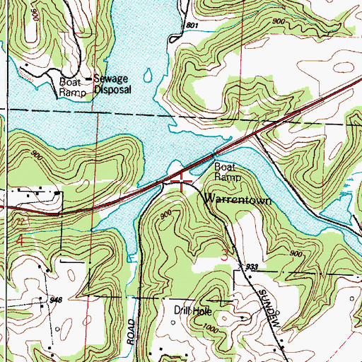Topographic Map of Warrentown, OH